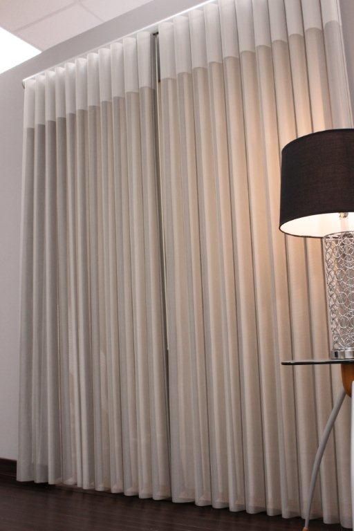 Eleganza sheer vertical shading on a wide window